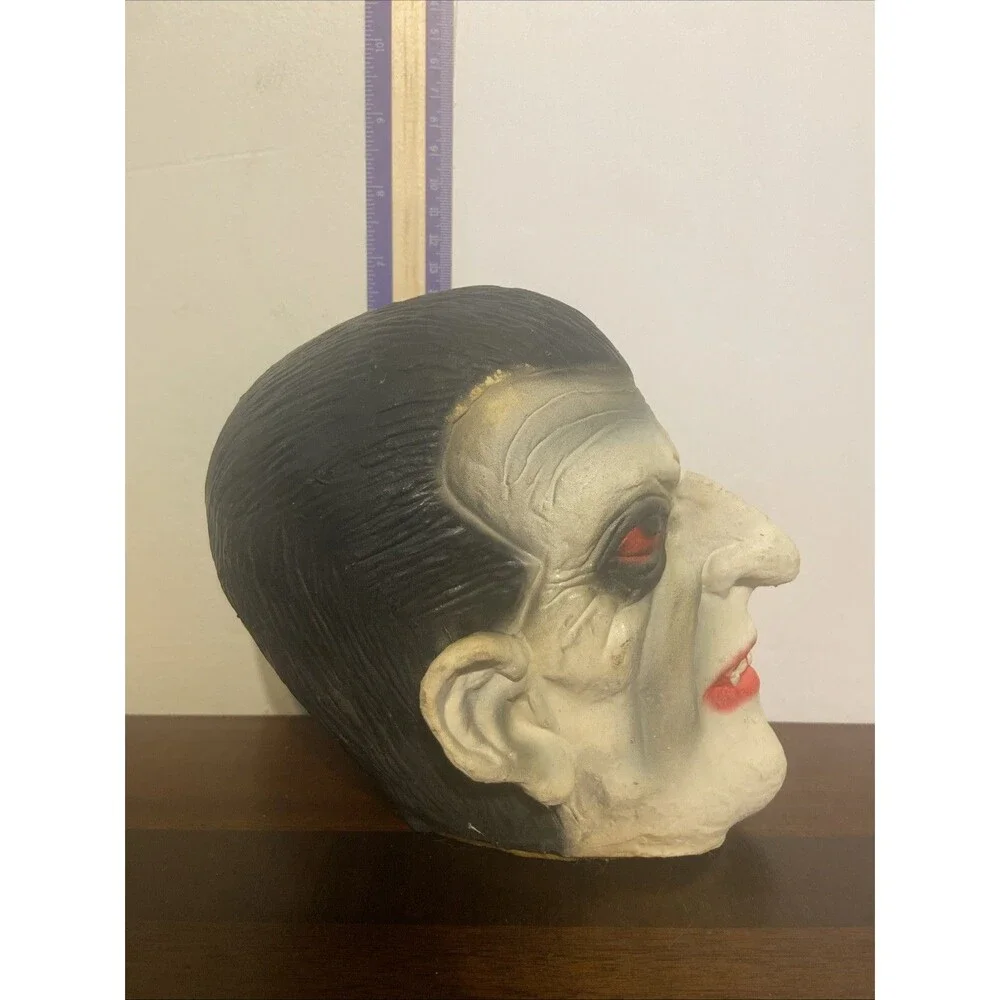 Vintage 1980s Halloween Squishy Foam Dracula Vampire Head Table Decor Prop 7